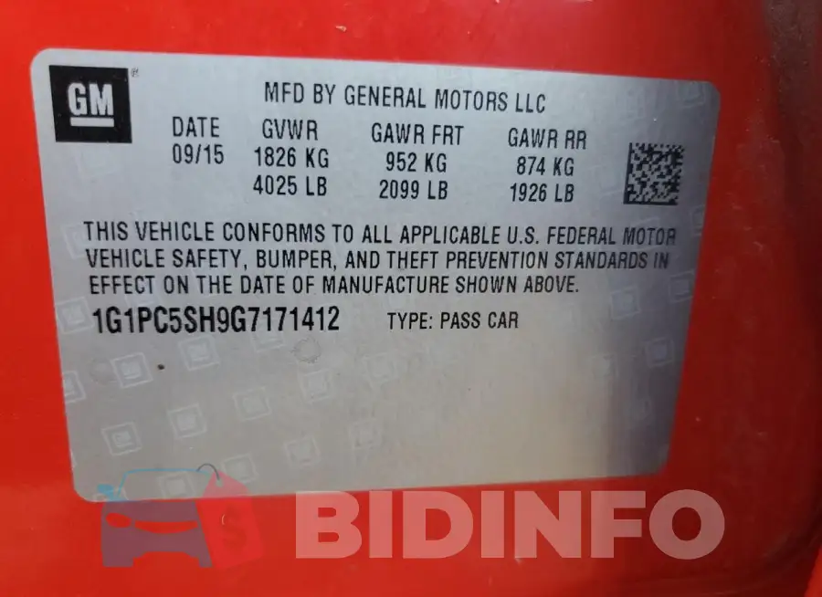 1G1PC5SH9G7171412 Photo# 12
