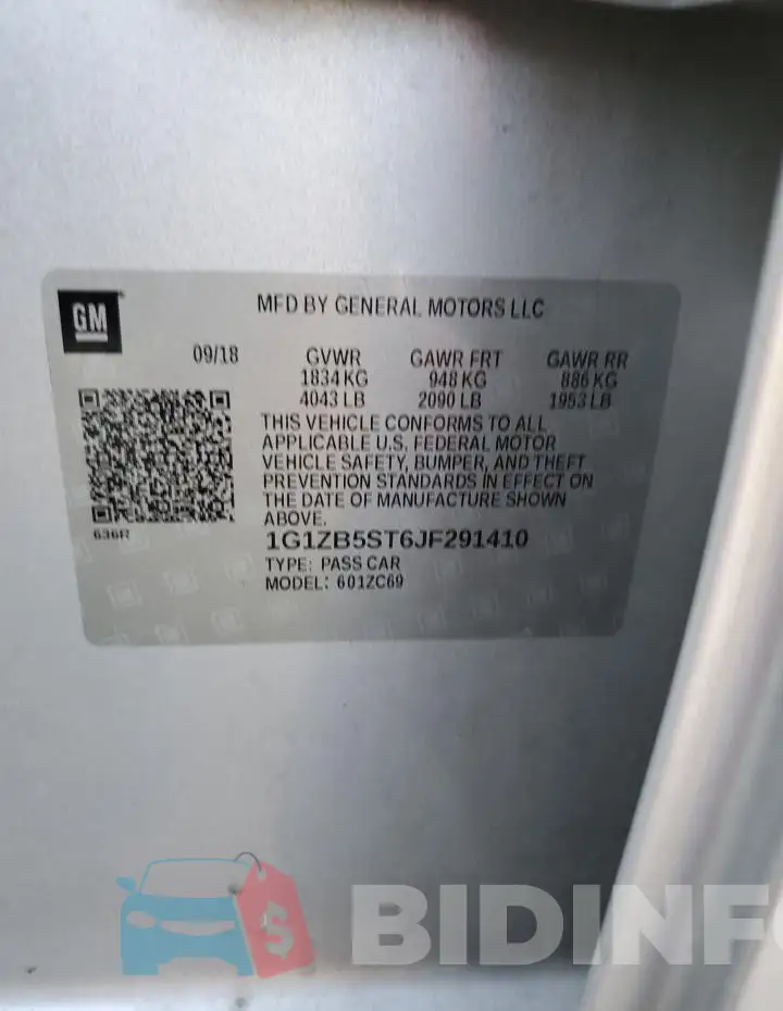 1G1ZB5ST6JF291410 Photo# 12