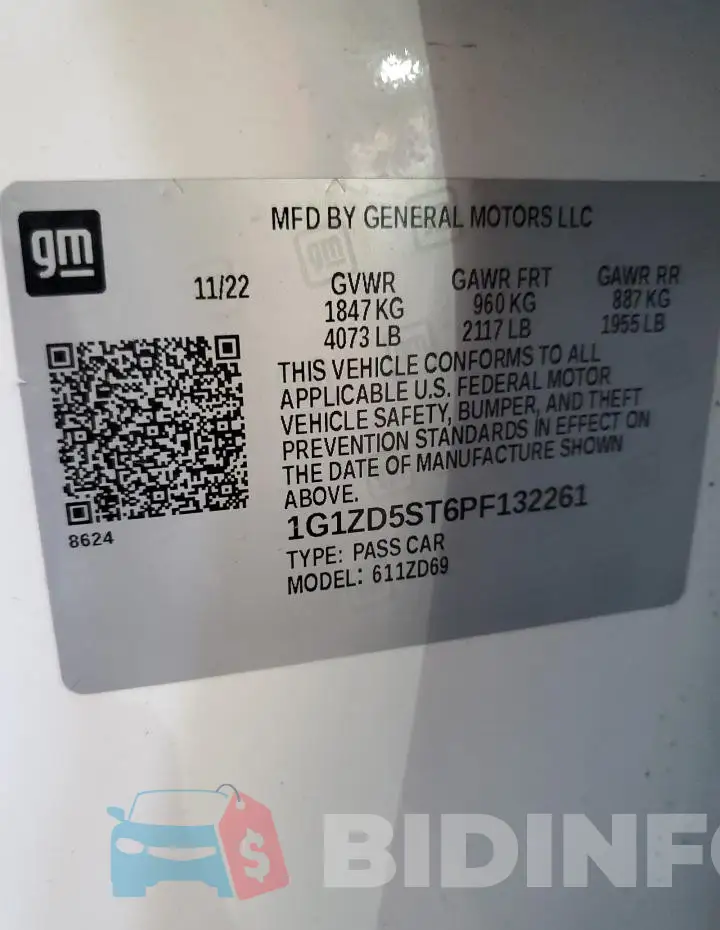 1G1ZD5ST6PF132261 Photo# 12