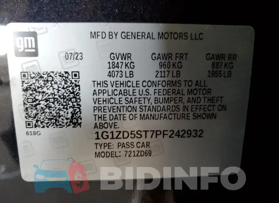 1G1ZD5ST7PF242932 Photo# 12