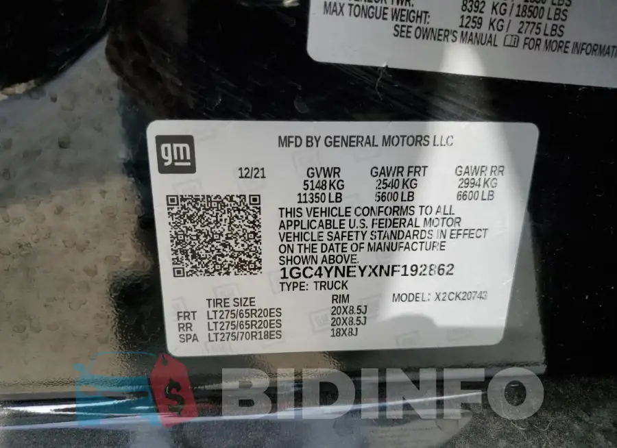 1GC4YNEYXNF192862 Photo# 13