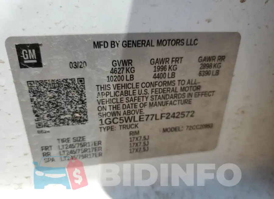 1GC5WLE77LF242572 Photo# 12