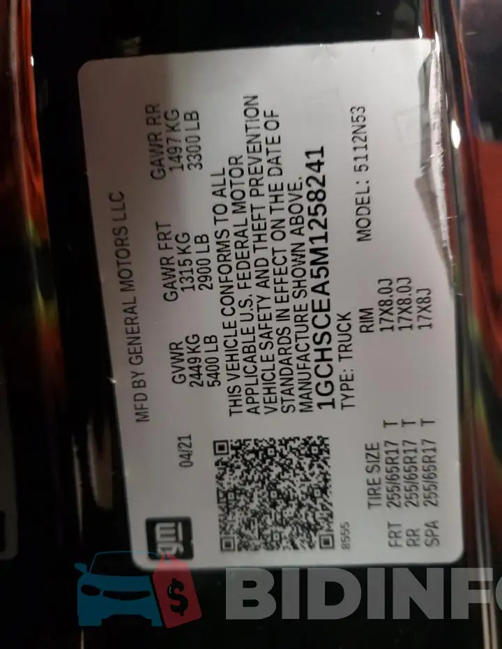 1GCHSCEA5M1258241 Photo# 13