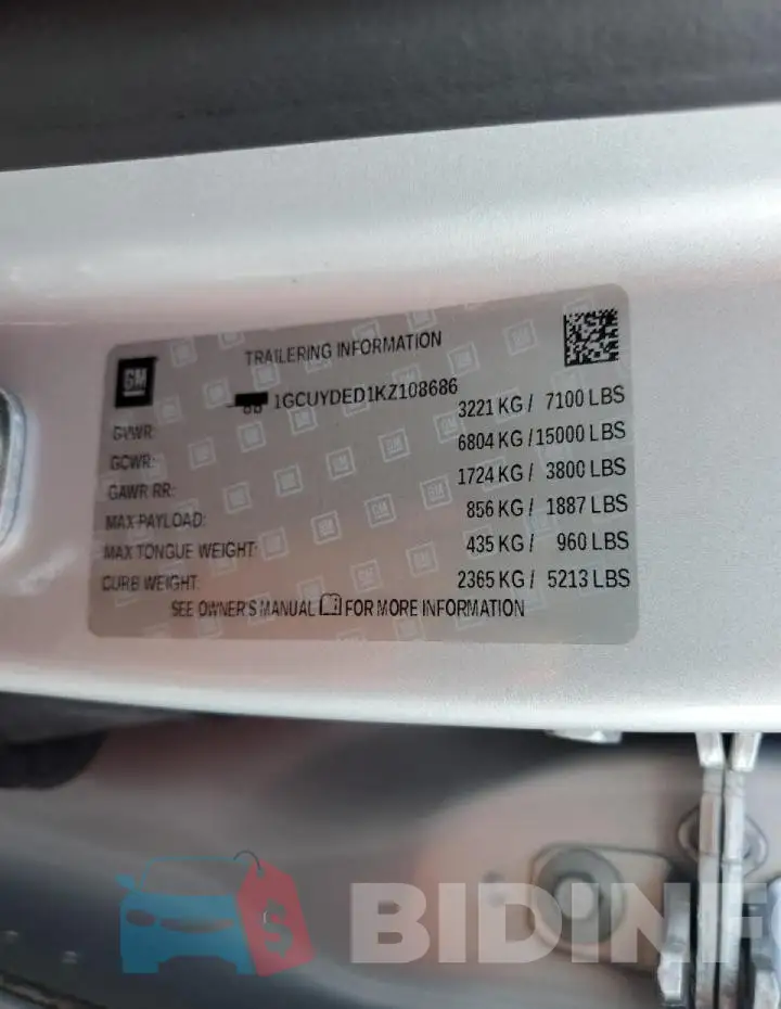 1GCUYDED1KZ108686 Photo# 13