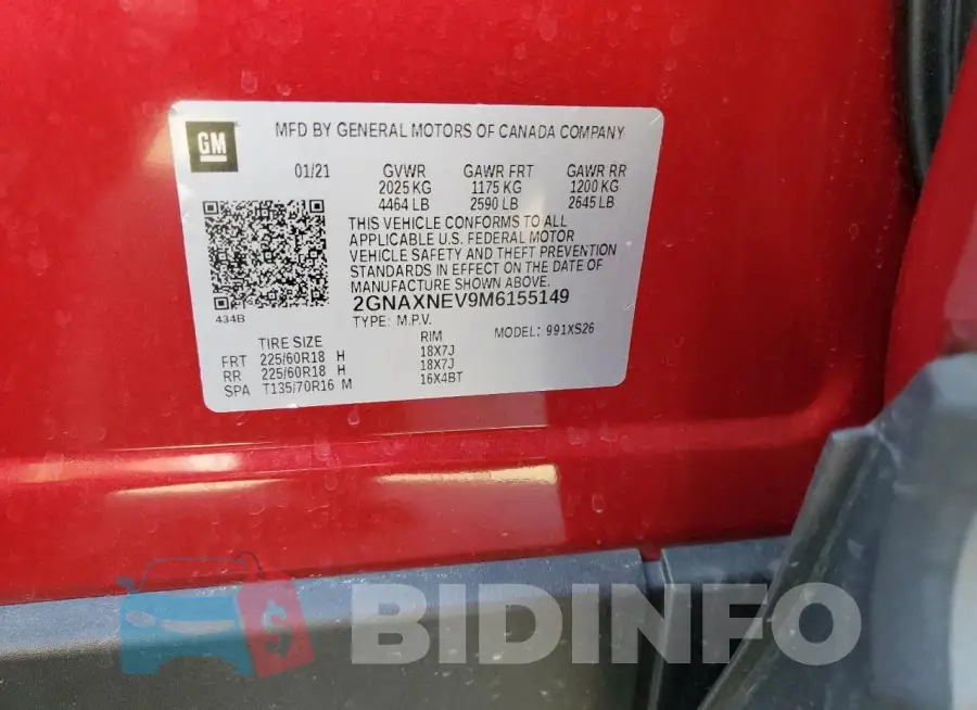 2GNAXNEV9M6155149 Photo# 13