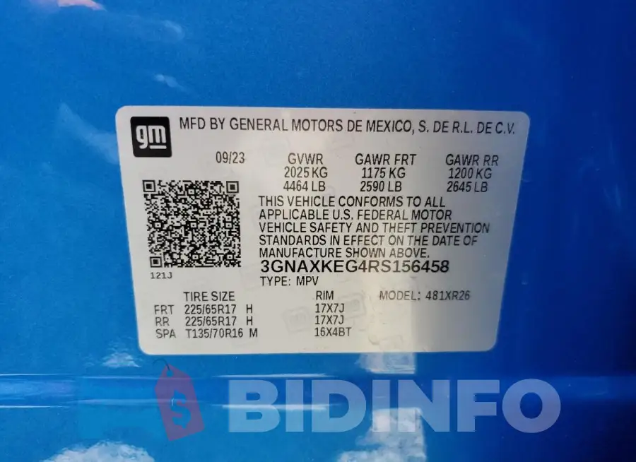3GNAXKEG4RS156458 Photo# 13