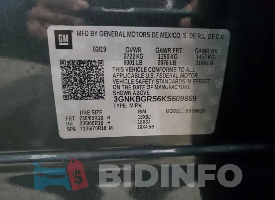3GNKBGRS6KS609869 Photo# 14