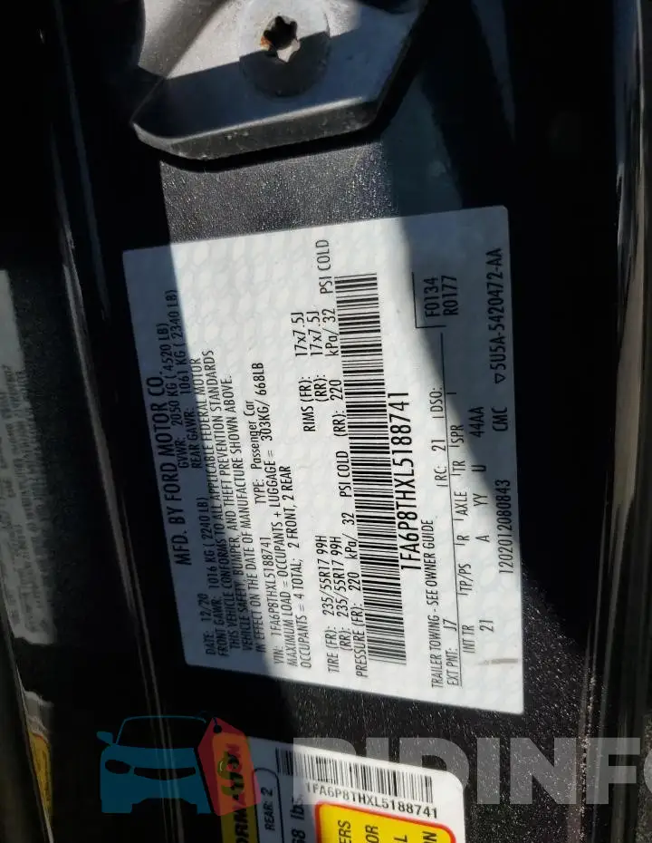 1FA6P8THXL5188741 Photo# 13