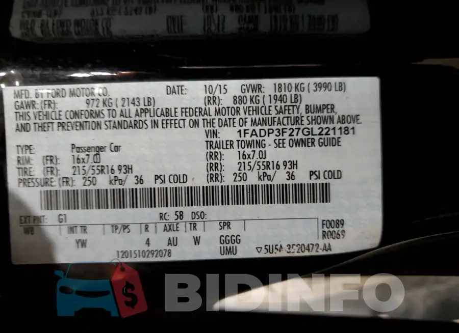 1FADP3F27GL221181 Photo# 13