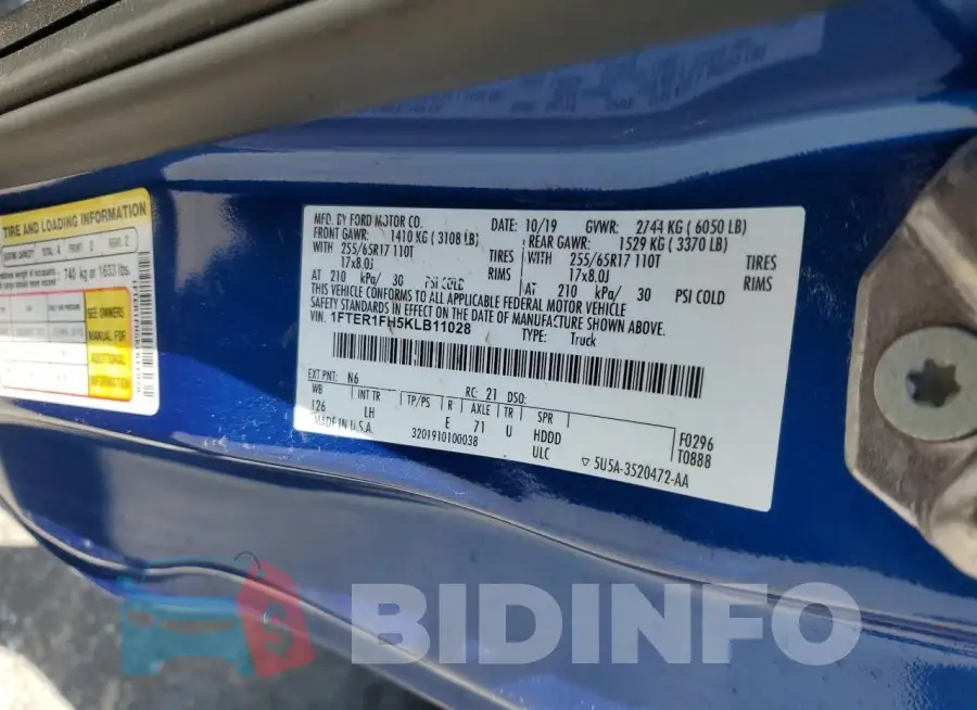 1FTER1FH5KLB11028 Photo# 12
