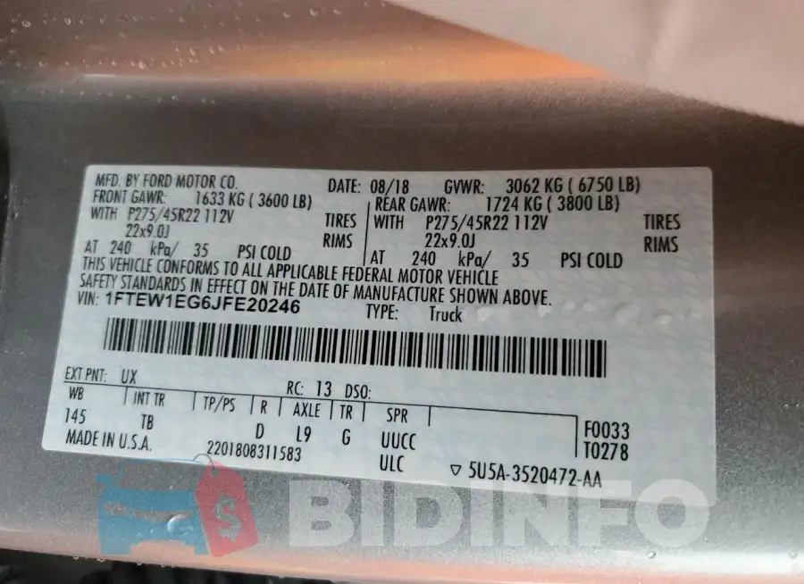 1FTEW1EG6JFE20246 Photo# 12