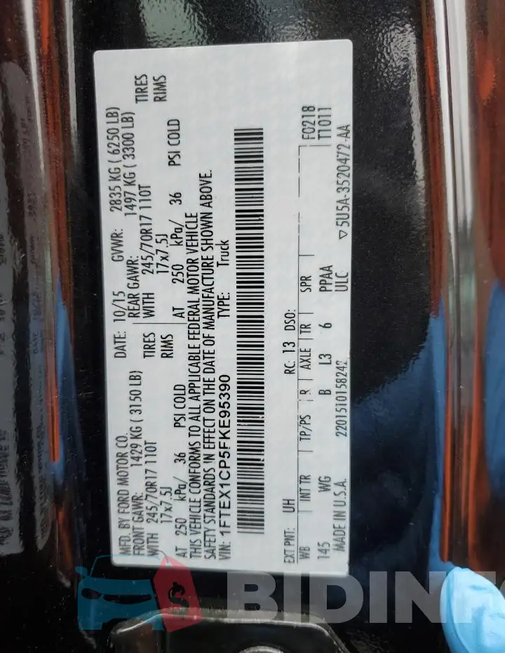 1FTEX1CP5FKE95390 Photo# 12