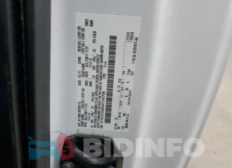 1FTEX1E89HFC43708 Photo# 12