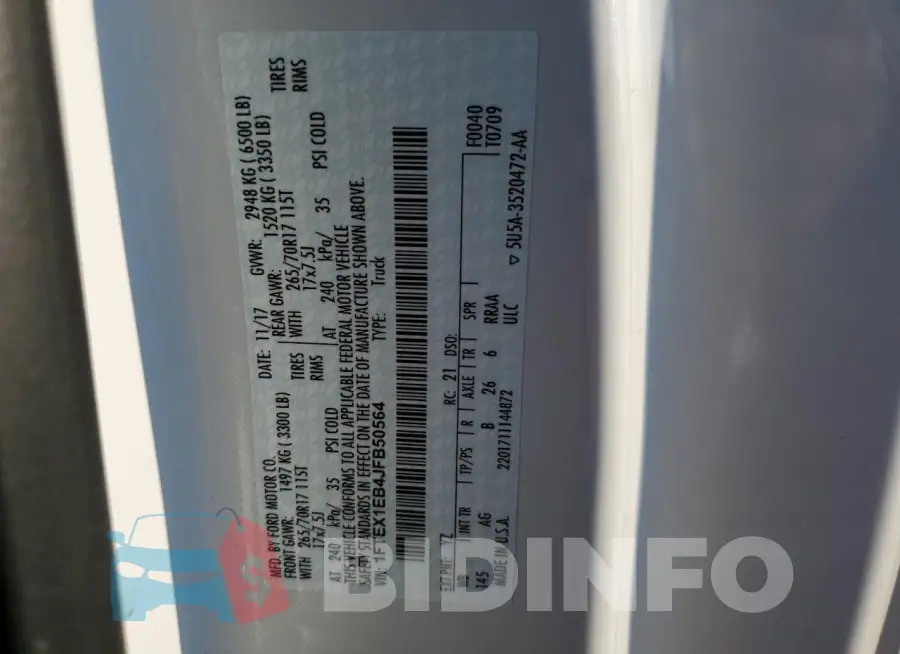 1FTEX1EB4JFB50564 Photo# 12