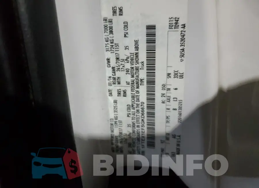 1FTEX1EF5GKD66670 Photo# 12