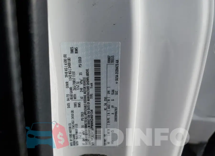 1FTEX1EP8NKD40134 Photo# 12