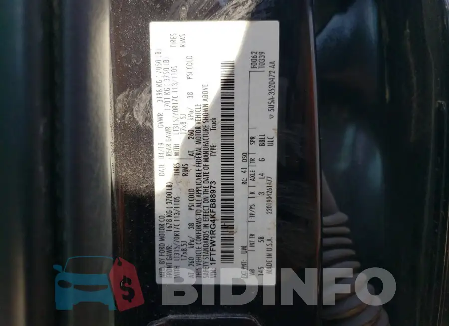 1FTFW1RG4KFB88973 Photo# 13