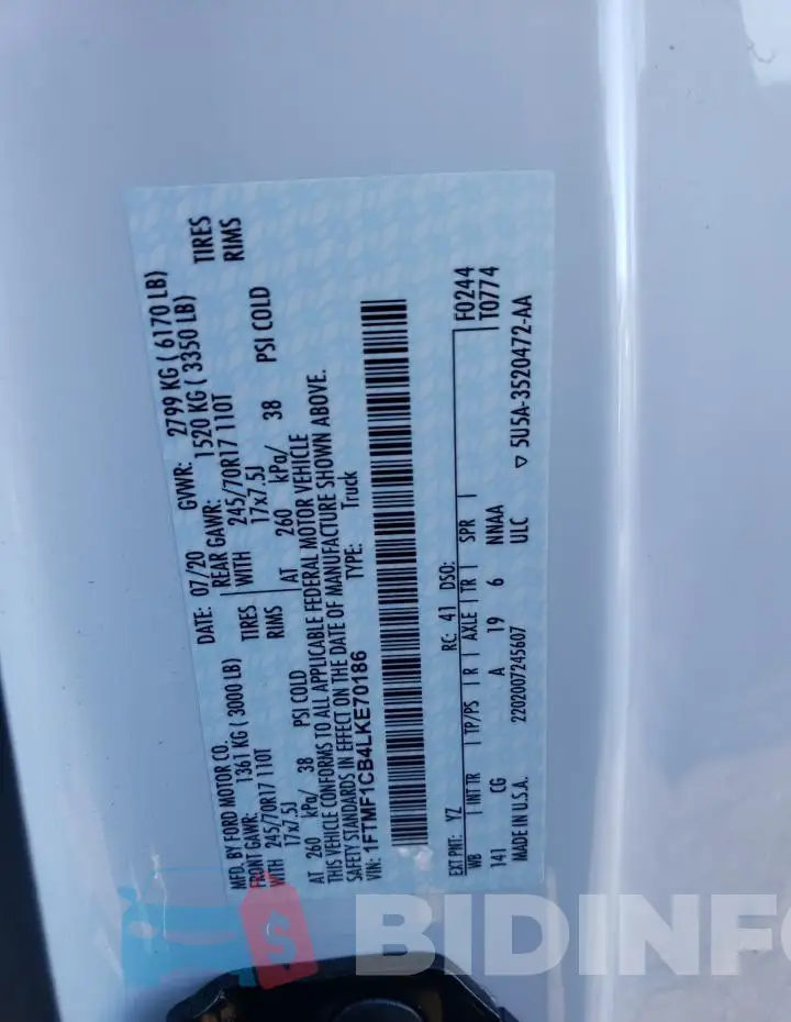 1FTMF1CB4LKE70186 Photo# 12