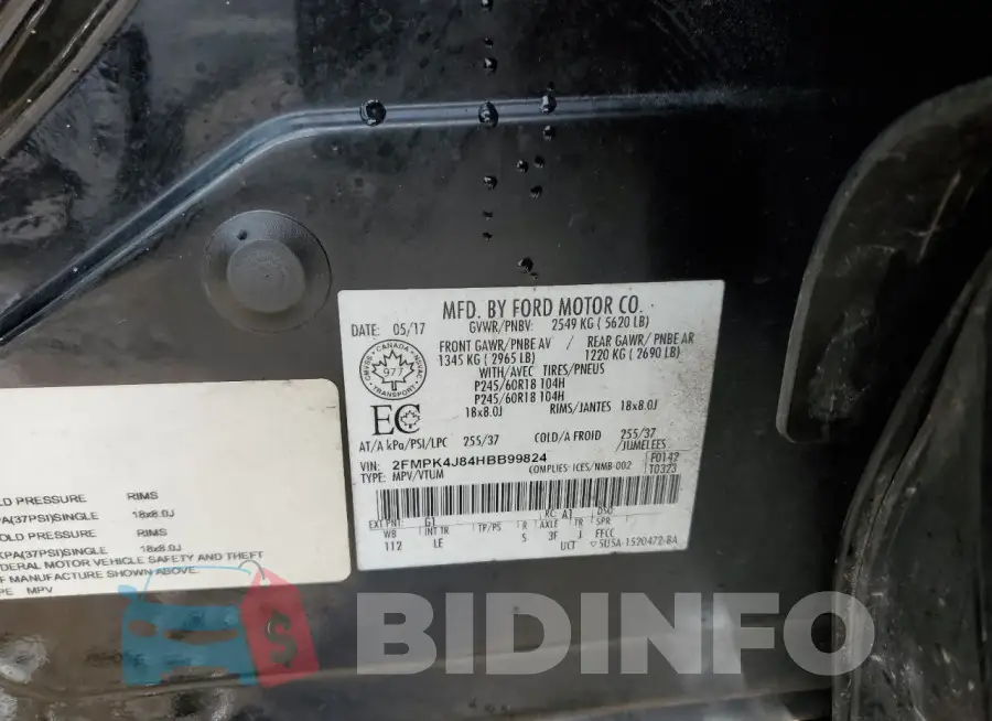 2FMPK4J84HBB99824 Photo# 13