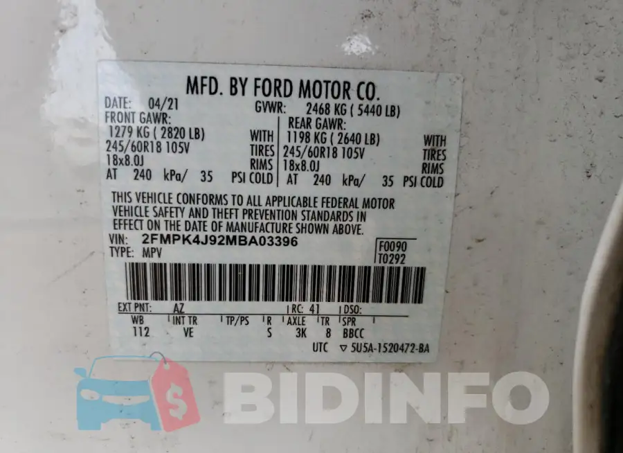 2FMPK4J92MBA03396 Photo# 14