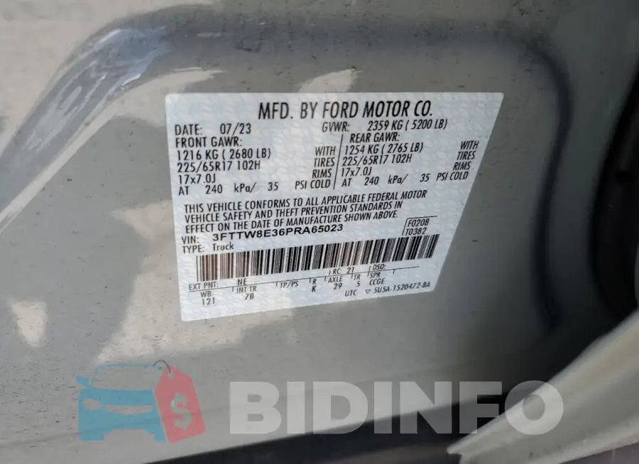 3FTTW8E36PRA65023 Photo# 12