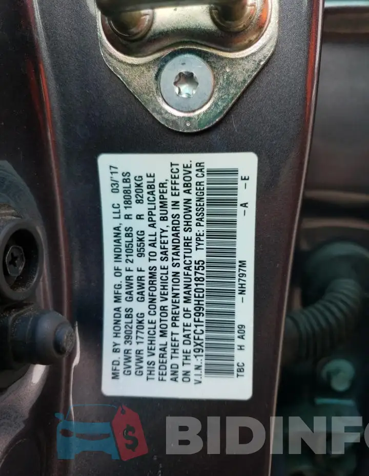 19XFC1F99HE018755 Photo# 12