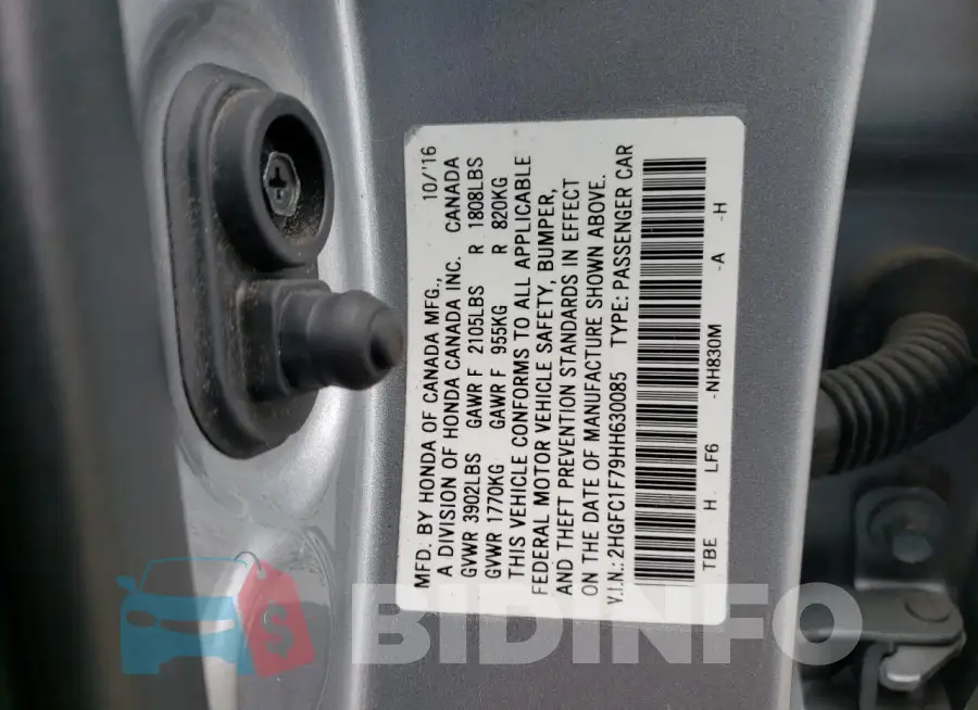 2HGFC1F79HH630085 Photo# 12