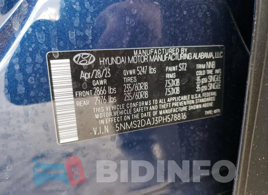 5NMS2DAJ3PH578816 Photo# 13