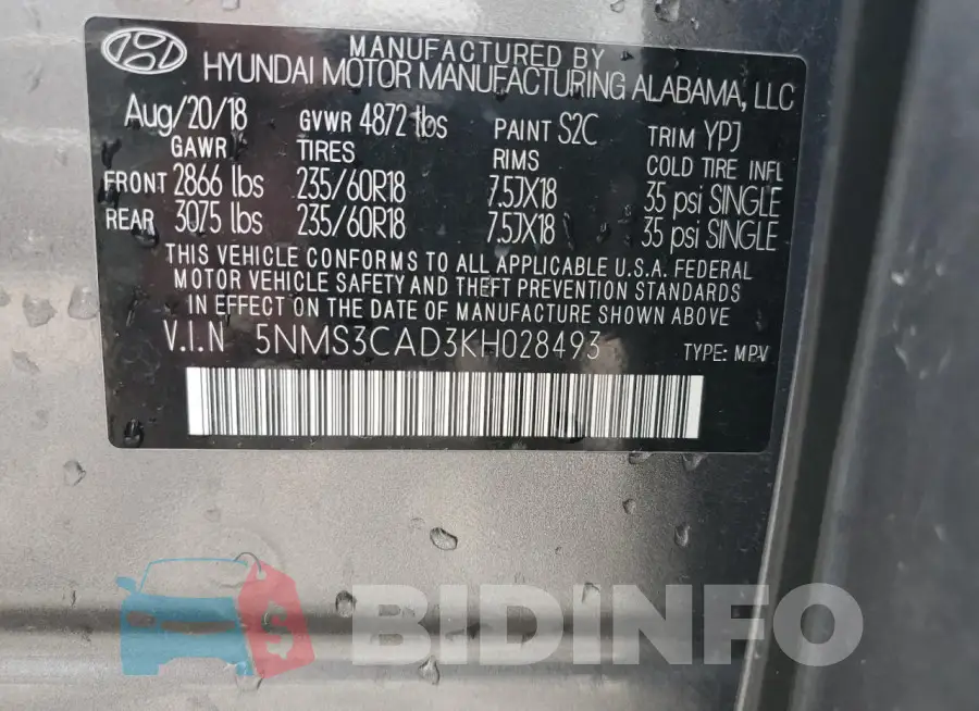 5NMS3CAD3KH028493 Photo# 13