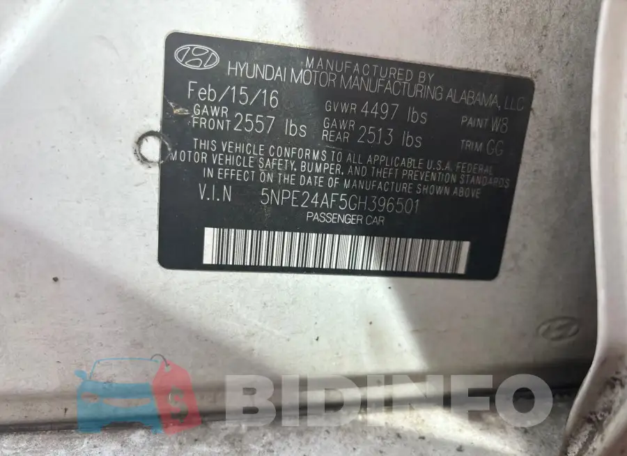 5NPE24AF5GH396501 Photo# 10