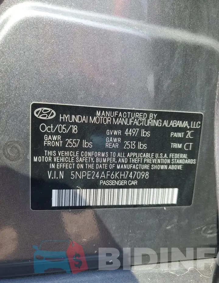 5NPE24AF6KH747098 Photo# 13