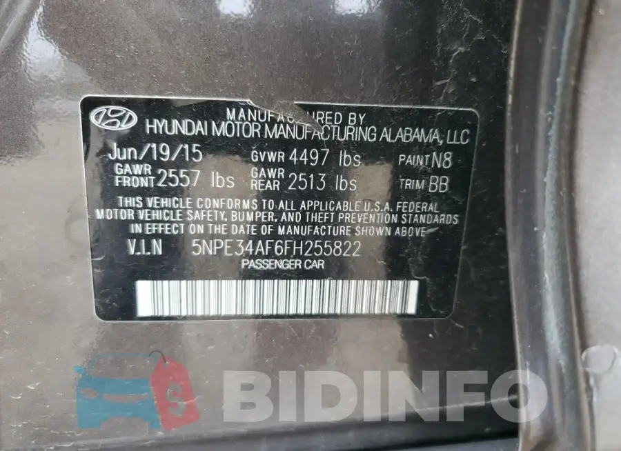 5NPE34AF6FH255822 Photo# 12