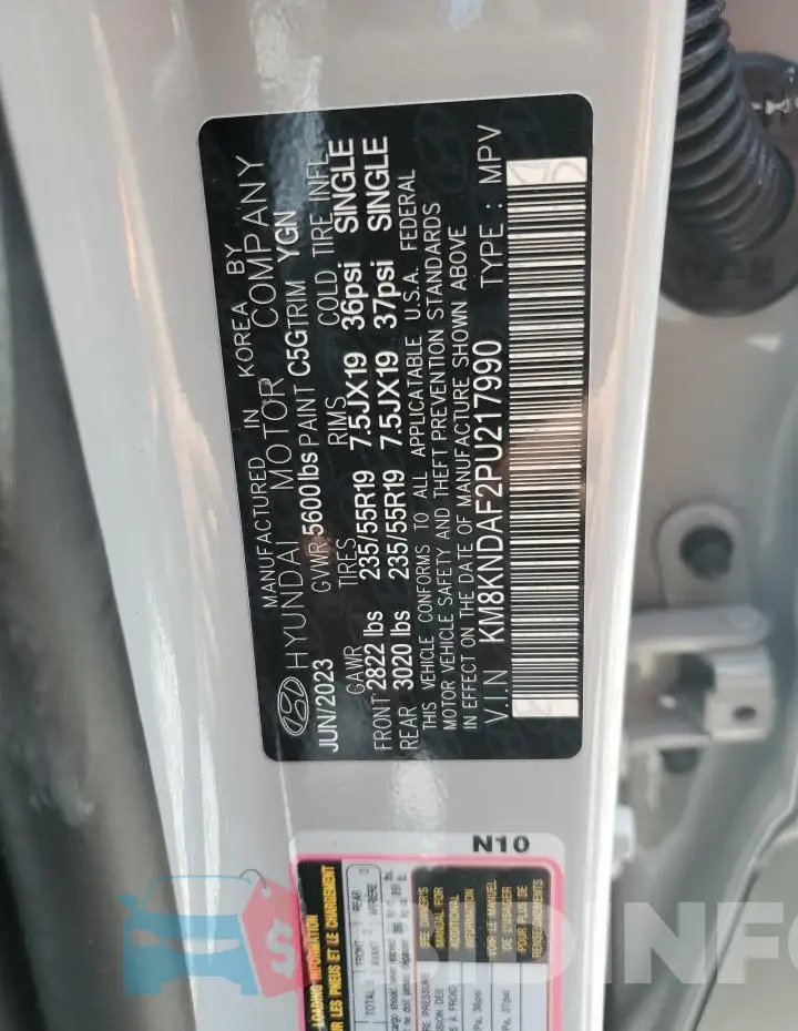 KM8KNDAF2PU217990 Photo# 14
