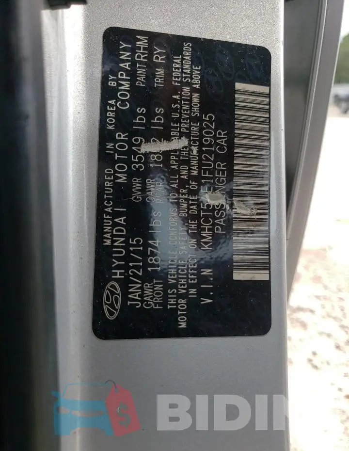 KMHCT5AE1FU219025 Photo# 12