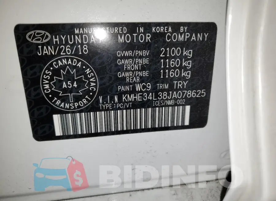 KMHE34L38JA078625 Photo# 13