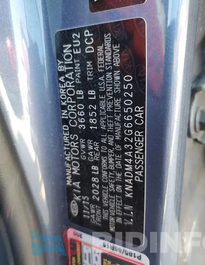 KNADM4A32G6650250 Photo# 13