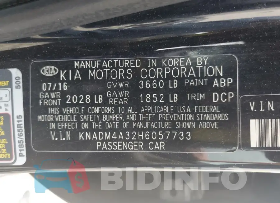 KNADM4A32H6057733 Photo# 12
