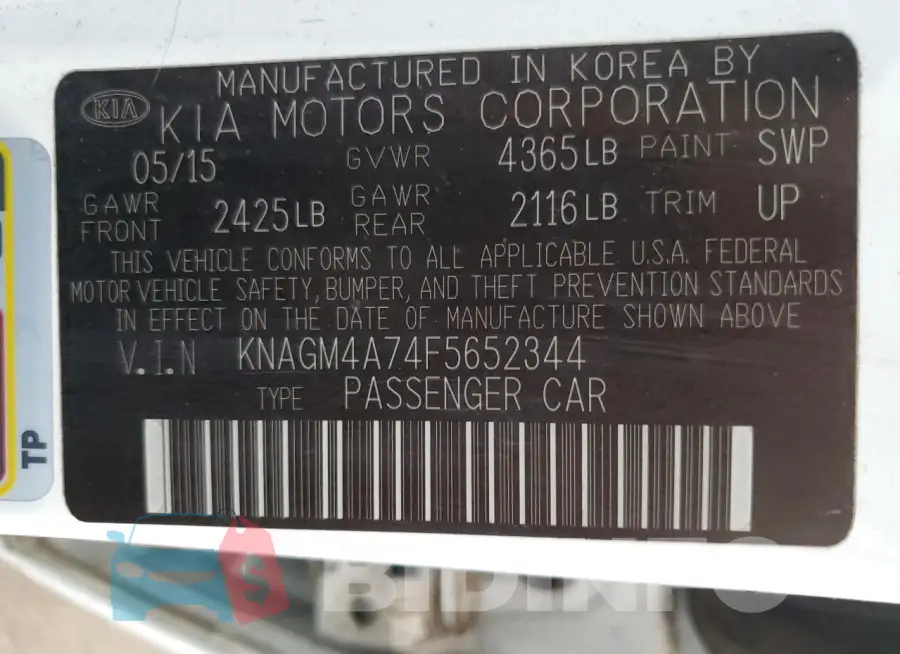 KNAGM4A74F5652344 Photo# 12