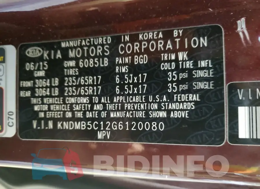 KNDMB5C12G6120080 Photo# 13