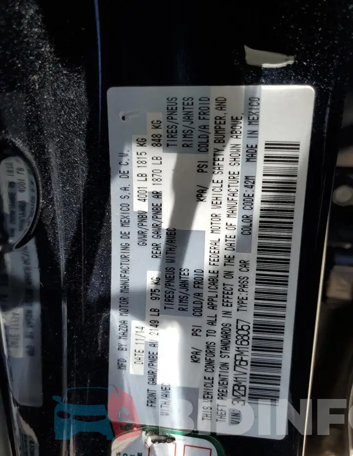 3MZBM1V76FM168057 Photo# 13