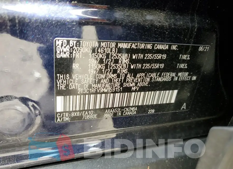 2T3C1RFV9MW159151 Photo# 12