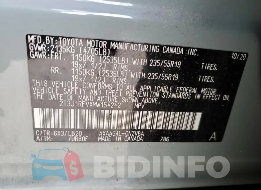 2T3J1RFVXMW154242 Photo# 12