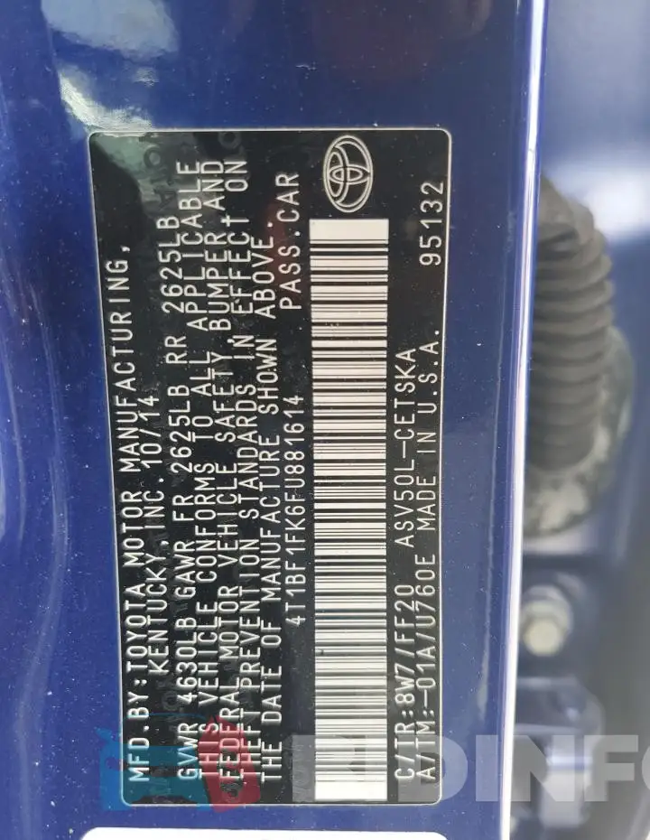 4T1BF1FK6FU881614 Photo# 12