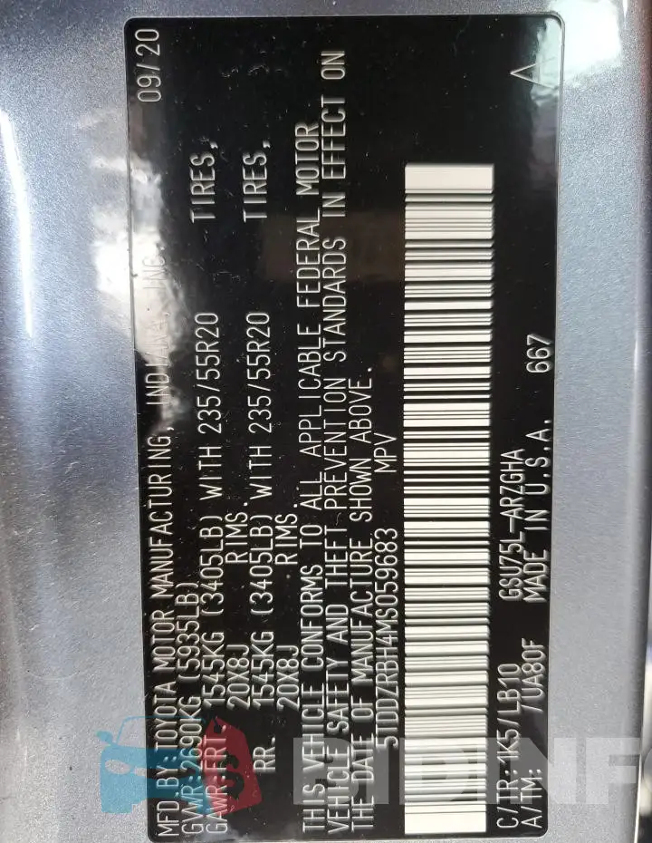 5TDDZRBH4MS059683 Photo# 14