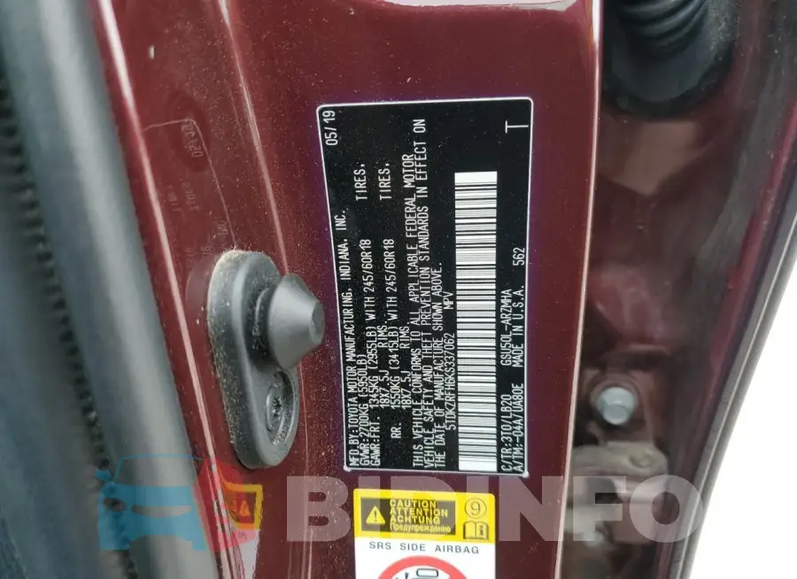 5TDKZRFH6KS337062 Photo# 12