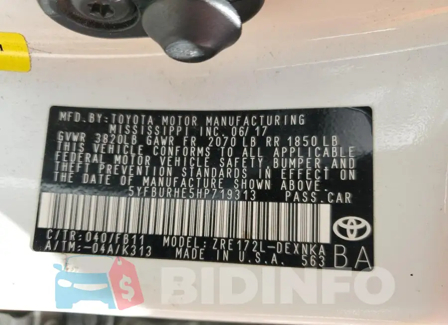 5YFBURHE5HP719313 Photo# 12