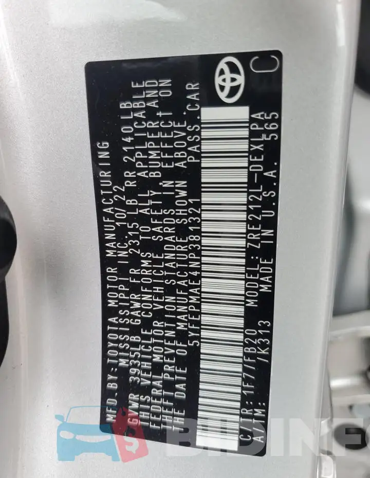 5YFEPMAE4NP381321 Photo# 12