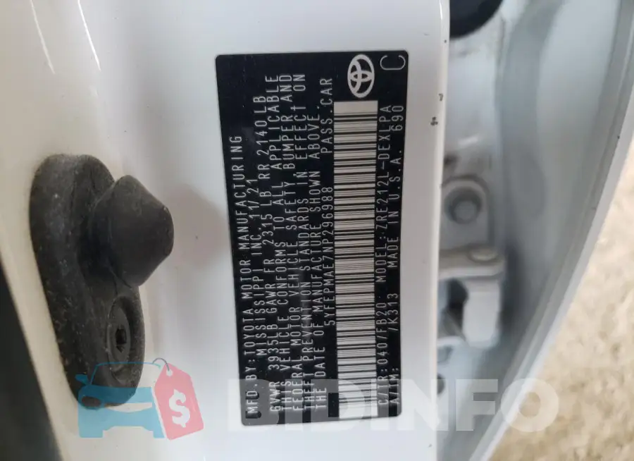 5YFEPMAE7NP296988 Photo# 13