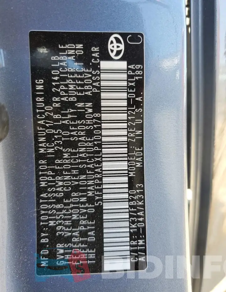 5YFEPRAEXLP100178 Photo# 12