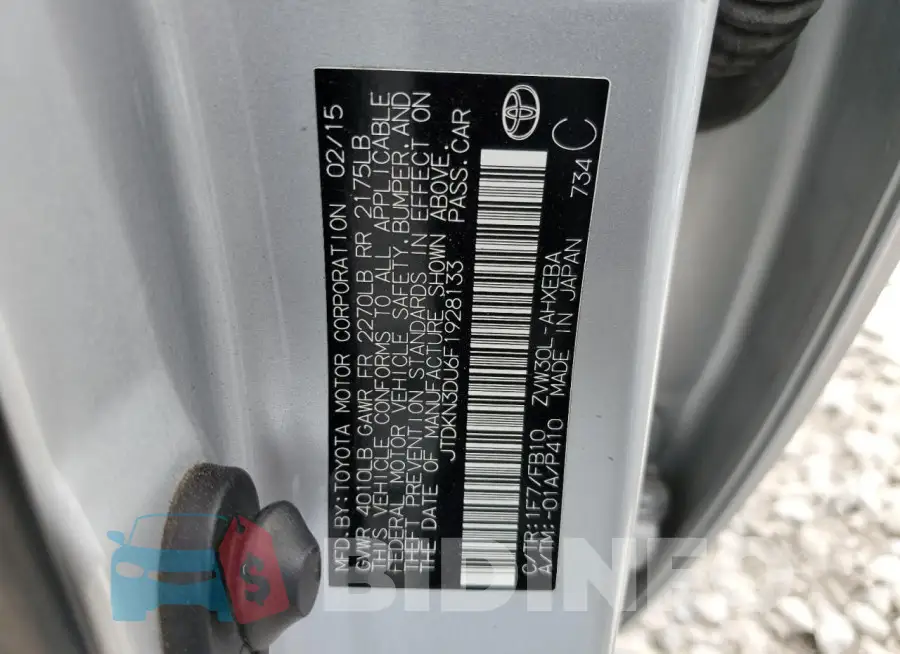 JTDKN3DU6F1928133 Photo# 12